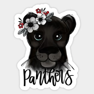 Panther with Floral Crown Sticker